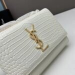 YSL Kat crocodile chain strap shoulder bag with gold hardware 7219 white size: 20*14*5cm/24*15*6cm - 图片 5