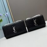 YSL Kat crocodile chain strap shoulder bag with sliver hardware 7219 black size: 20*14*5cm/24*15*6cm