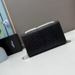 YSL Kat crocodile chain strap shoulder bag with sliver hardware 7219 black size: 20*14*5cm/24*15*6cm - 图片 3