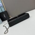 YSL Kat crocodile chain strap shoulder bag with sliver hardware 7219 black size: 20*14*5cm/24*15*6cm - 图片 5