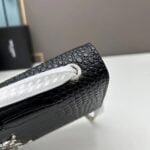 YSL Kat crocodile chain strap shoulder bag with sliver hardware 7219 black size: 20*14*5cm/24*15*6cm - 图片 6