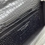 YSL Kat crocodile chain strap shoulder bag with sliver hardware 7219 black size: 20*14*5cm/24*15*6cm - 图片 8