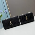 YSL Kat crocodile chain strap shoulder bag with gold hardware 7219 black size: 20*14*5cm/24*15*6cm