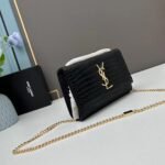 YSL Kat crocodile chain strap shoulder bag with gold hardware 7219 black size: 20*14*5cm/24*15*6cm - 图片 3