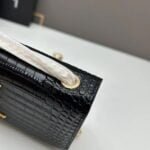 YSL Kat crocodile chain strap shoulder bag with gold hardware 7219 black size: 20*14*5cm/24*15*6cm - 图片 7