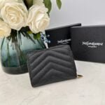 YSL Kat caviar Short round zip wallet 1890 black size: 12*10*3CM - 图片 4