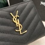 YSL Kat caviar Short round zip wallet 1890 black size: 12*10*3CM - 图片 5