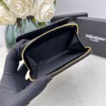 YSL Kat caviar Short round zip wallet 1890 black size: 12*10*3CM - 图片 9