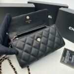 Chanel Rhombus caviar cowhide chain crossbody bag black 8001 size: 18*10.5*3.5 cm - 图片 6