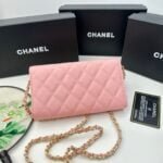 Chanel Rhombus caviar cowhide chain crossbody bag pink 8001 size: 18*10.5*3.5 cm - 图片 3