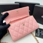 Chanel Rhombus caviar cowhide chain crossbody bag pink 8001 size: 18*10.5*3.5 cm - 图片 5