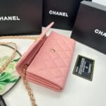 Chanel Rhombus caviar cowhide chain crossbody bag pink 8001 size: 18*10.5*3.5 cm - 图片 7