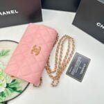 Chanel Rhombus caviar cowhide chain crossbody bag pink 8001 size: 18*10.5*3.5 cm - 图片 8
