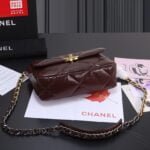 Chanel Wine red oil wax skin Chain crossbody bag Size：26cm - 图片 4