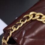 Chanel Wine red oil wax skin Chain crossbody bag Size：26cm - 图片 6