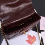 Chanel Wine red oil wax skin Chain crossbody bag Size：26cm - 图片 7