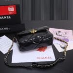 Chanel black oil wax leather Chain crossbody bag Size：26cm - 图片 6