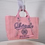 Chanel new beach bag denim bag Pink with little wallet size: 48*38*30*14cm - 图片 2
