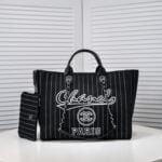 Chanel new beach bag denim bag Black with little wallet size: 48*38*30*14cm