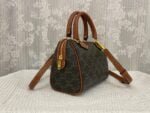 CELINE Leather Boston bag TRIOMPHE CANVAS yellowish-brown 3116 Size:19.5*14*7.5 cm - 图片 2