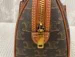 CELINE Leather Boston bag TRIOMPHE CANVAS yellowish-brown 3116 Size:19.5*14*7.5 cm - 图片 6