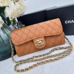Chanel chain crossbody bag diamond and litchi cowhide Brown 50098 size: 19*10*3.5㎝