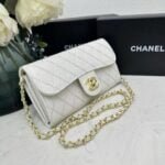 Chanel chain crossbody bag diamond and litchi cowhide White 50098 size: 19*10*3.5㎝ - 图片 3