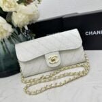Chanel chain crossbody bag diamond and litchi cowhide White 50098 size: 19*10*3.5㎝