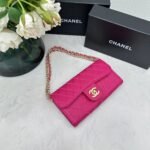 Chanel chain crossbody bag diamond and litchi cowhide Rose red 50098 size: 19*10*3.5㎝ - 图片 4