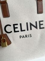 CELINE horizontal printed canvas and calfskin handbag white Size: 44*32*16cm - 图片 3