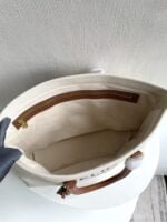 CELINE horizontal printed canvas and calfskin handbag white Size: 44*32*16cm - 图片 4