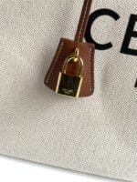 CELINE horizontal printed canvas and calfskin handbag white Size: 44*32*16cm - 图片 5