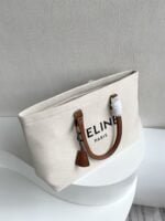 CELINE horizontal printed canvas and calfskin handbag white Size: 44*32*16cm - 图片 2