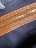 CELINE horizontal printed canvas and calfskin handbag Blue Size: 44*32*16cm - 图片 5