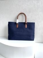 CELINE horizontal printed canvas and calfskin handbag Blue Size: 44*32*16cm - 图片 9