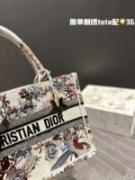 Dior embroidery tote bag size: 36cm - 图片 5