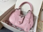 Prada leather Underarm bag pink 1BA381 size: 22.5cm