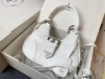 Prada leather Underarm bag white1BA381 size: 22.5cm
