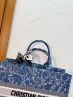 Dior book tote bag blue with small wallet size 41cm - 图片 4