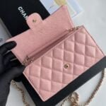 Chanel chain crossbody bag Cowhide with diamond lattice caviar Pink A50076 size: 18*10.5*3.5cm - 图片 5
