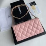 Chanel chain crossbody bag Cowhide with diamond lattice caviar Pink A50076 size: 18*10.5*3.5cm - 图片 6