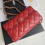 Chanel chain crossbody bag Cowhide with diamond lattice caviar Red A50076 size: 18*10.5*3.5cm - 图片 2