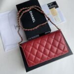 Chanel chain crossbody bag Cowhide with diamond lattice caviar Red A50076 size: 18*10.5*3.5cm - 图片 3