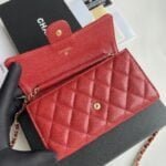 Chanel chain crossbody bag Cowhide with diamond lattice caviar Red A50076 size: 18*10.5*3.5cm - 图片 7