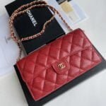 Chanel chain crossbody bag Cowhide with diamond lattice caviar Red A50076 size: 18*10.5*3.5cm