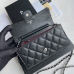 Chanel chain crossbody bag Cowhide with diamond lattice caviar Sliver hardware Black  A50076 size: 18*10.5*3.5cm - 图片 3