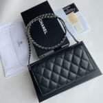 Chanel chain crossbody bag Cowhide with diamond lattice caviar Sliver hardware Black  A50076 size: 18*10.5*3.5cm - 图片 5