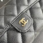 Chanel chain crossbody bag Cowhide with diamond lattice caviar gold hardware black A50076 size: 18*10.5*3.5cm - 图片 3