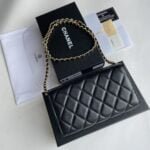 Chanel chain crossbody bag Cowhide with diamond lattice gold hardware black A50076 size: 18*10.5*3.5cm - 图片 6