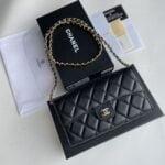 Chanel chain crossbody bag Cowhide with diamond lattice gold hardware black A50076 size: 18*10.5*3.5cm - 图片 7
